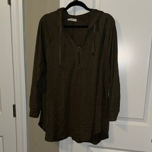 Cable & Gauge Dark Olive Hooded Sweatshirt